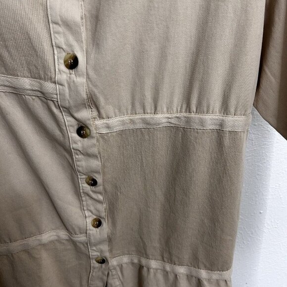 Vintage CC Collection Beige Long Sleeve Tunic Top Shirt Size XL 100% Cotton USA - Picture 4 of 10